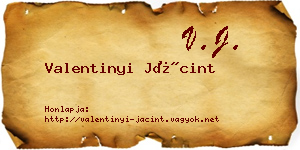 Valentinyi Jácint névjegykártya